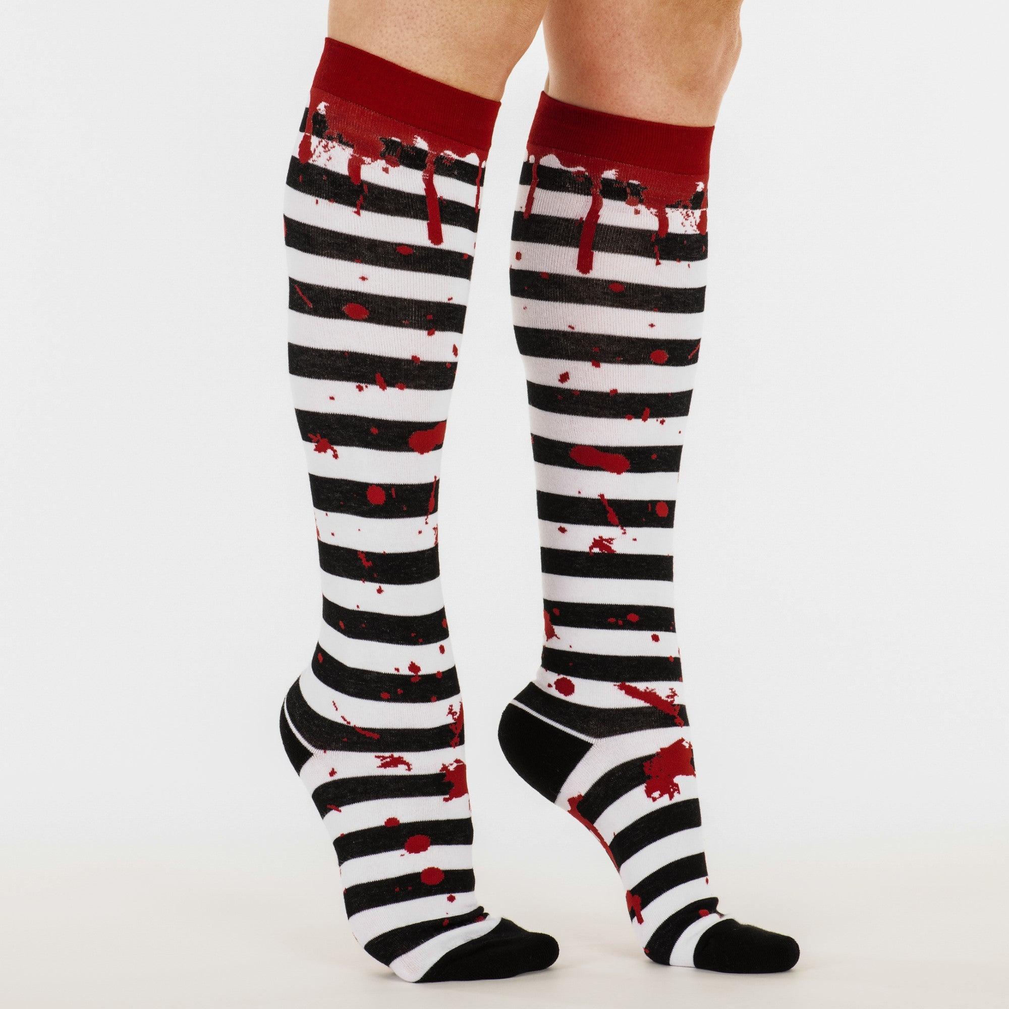 Sanguine Stripes Blood Spatter Knee High Socks – Lolita Collective