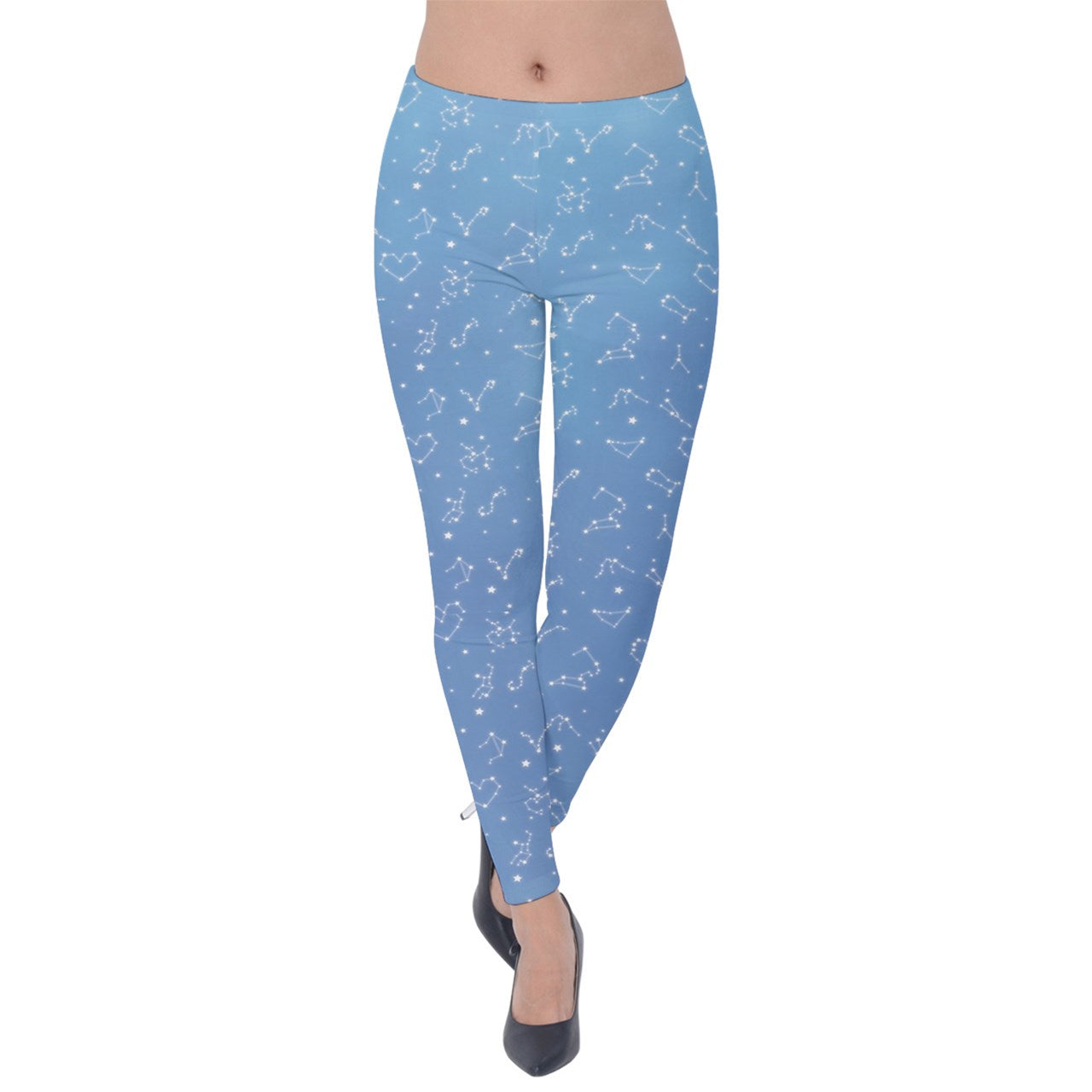 Fluffy Constellation Blue Velvet Leggings