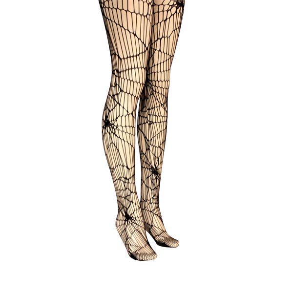 Star Moon Embroidered Fishnet Tights