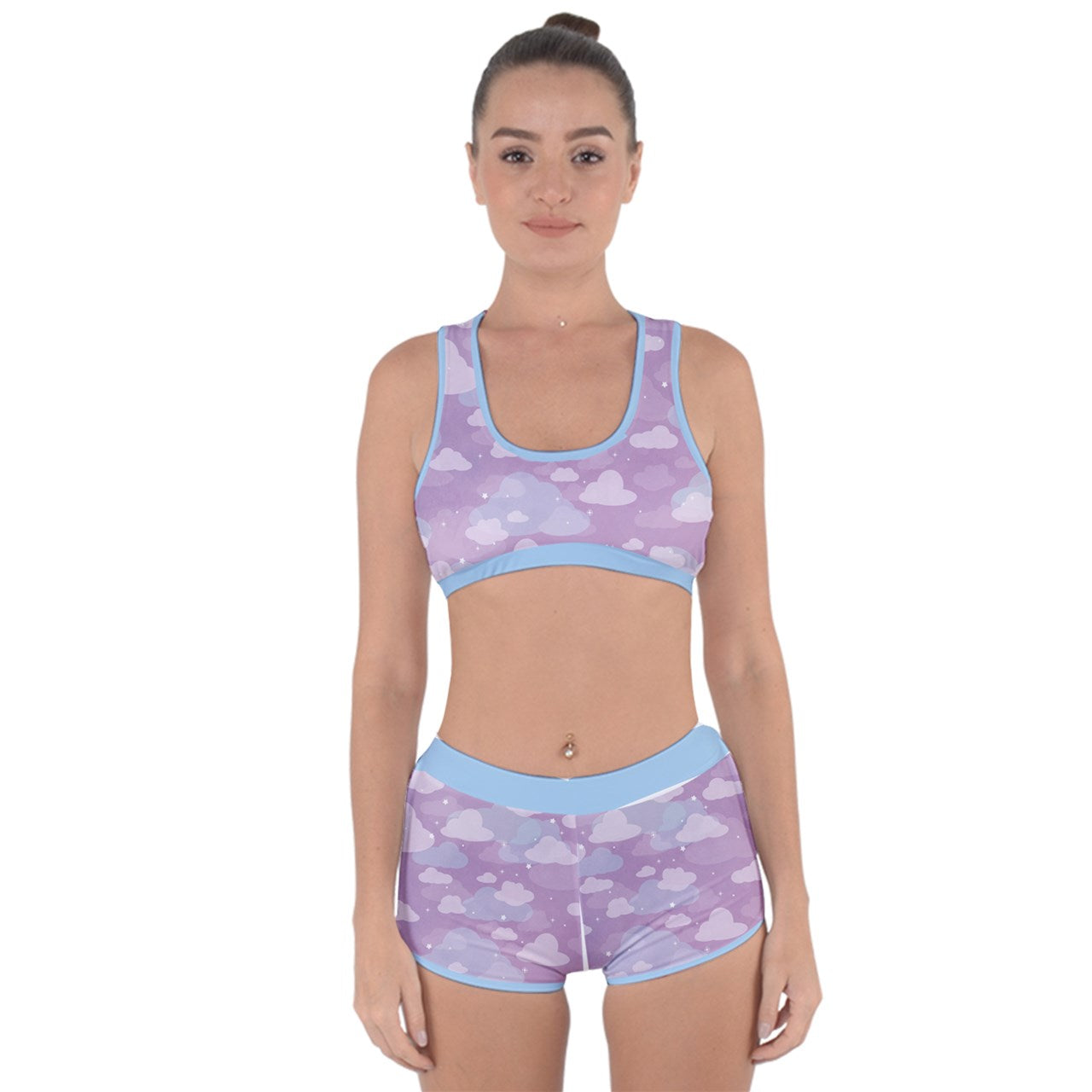 Starcrossed Skies Purple Racerback Bikini Swimsuit