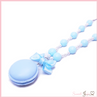 petit macaron necklace blue close