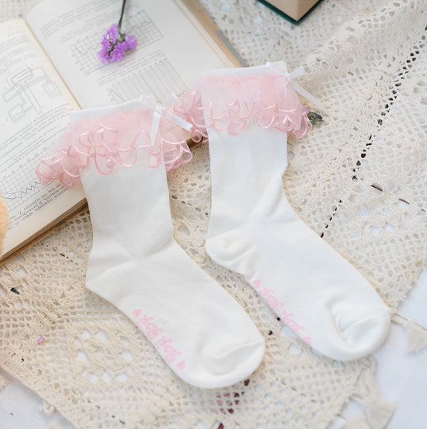 Pink Lace Cotton Socks – Lolita Collective