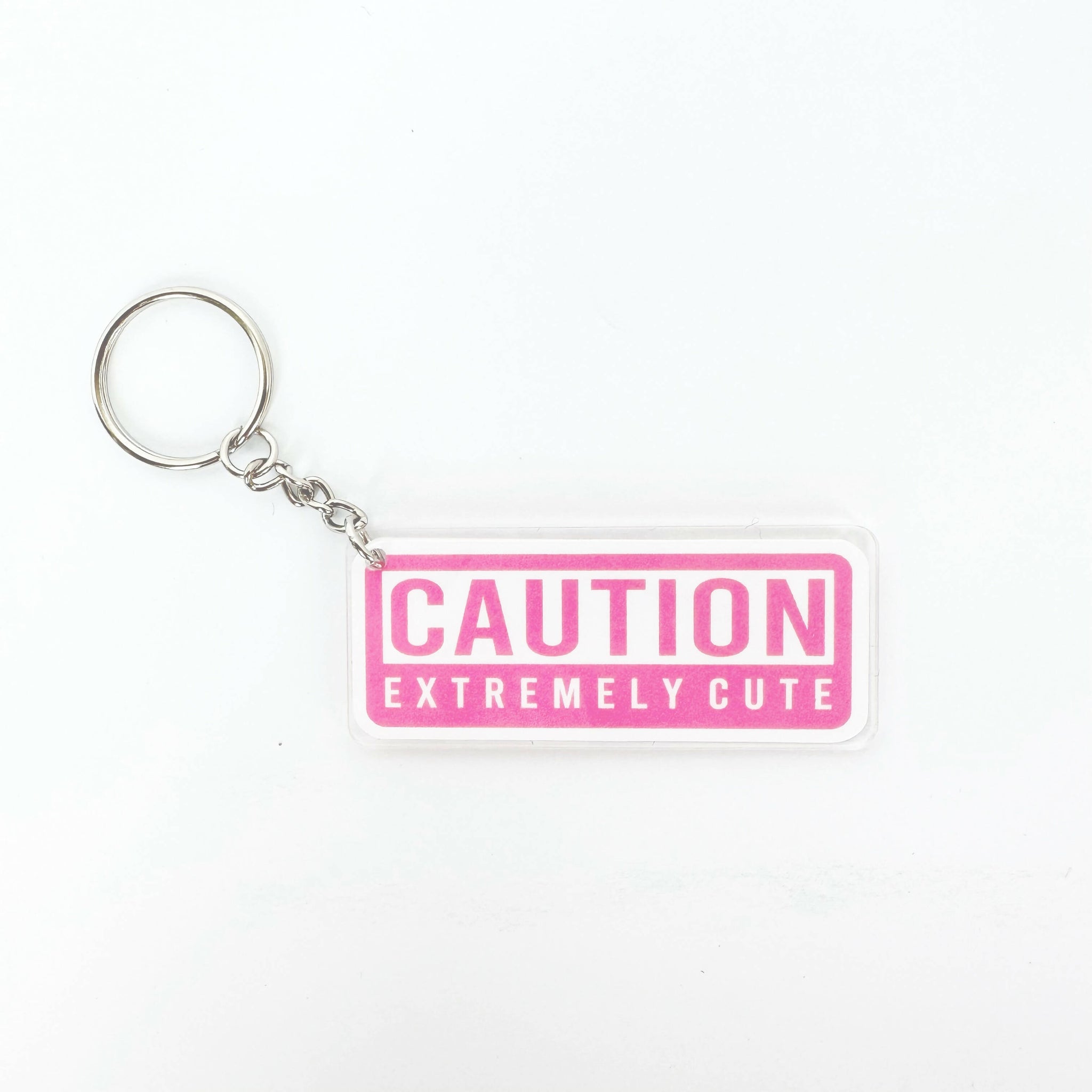 Caution Keychain