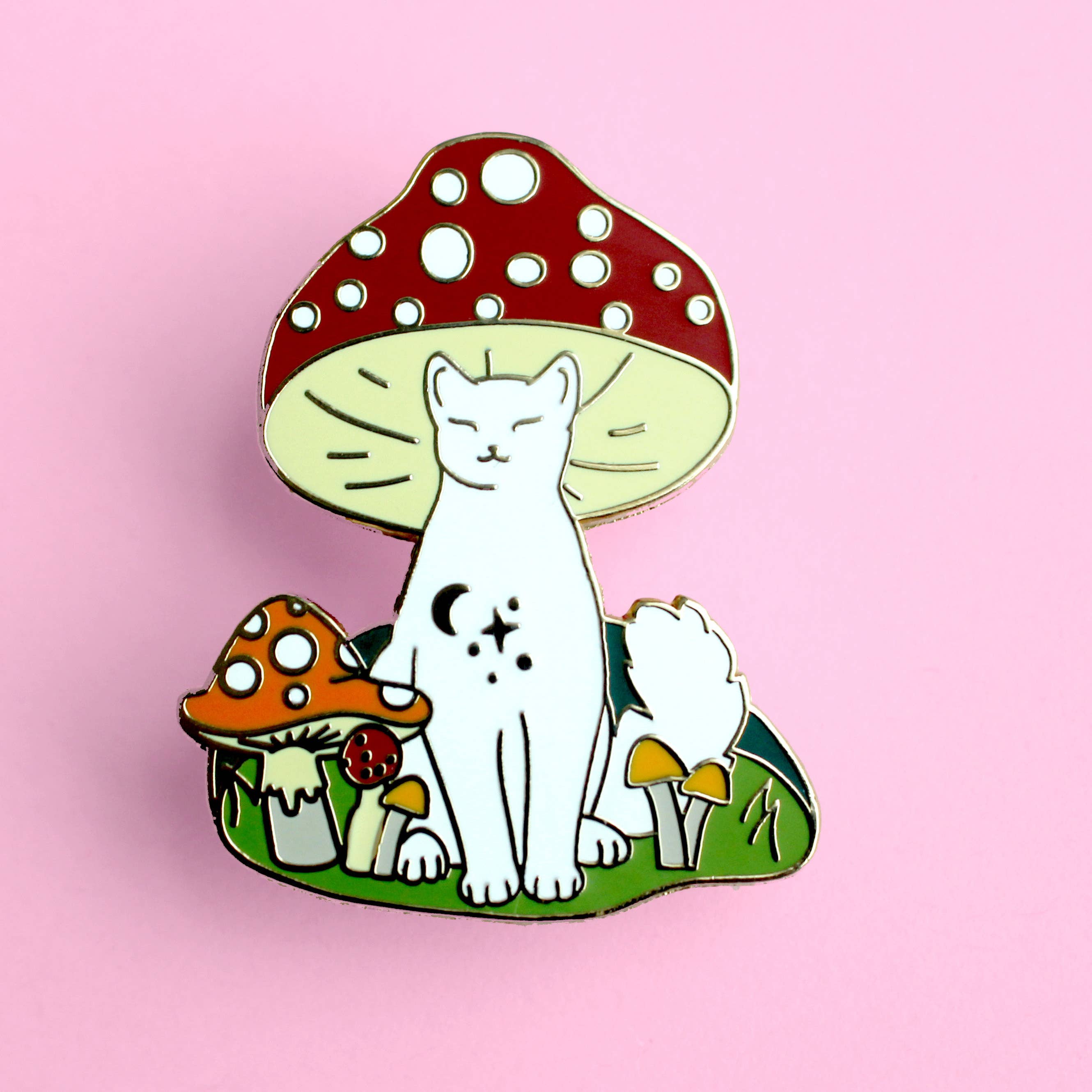 Mushroom Cat Enamel Pin - Lolita Collective