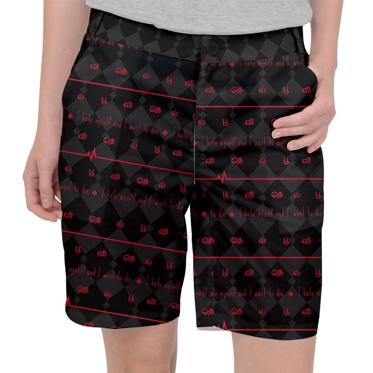 Anxiety Angel Shorts in Red - Lolita Collective