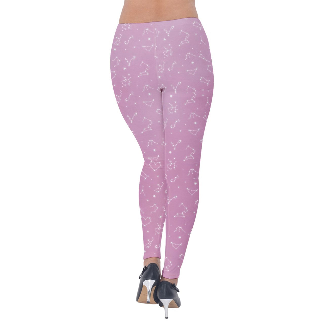 Fluffy Constellation Pink Velvet Leggings