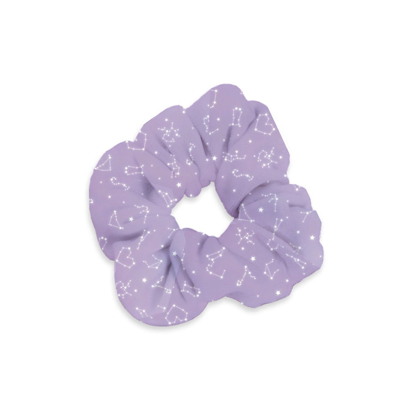 Fluffy Constellation Lavender Velvet Scrunchie