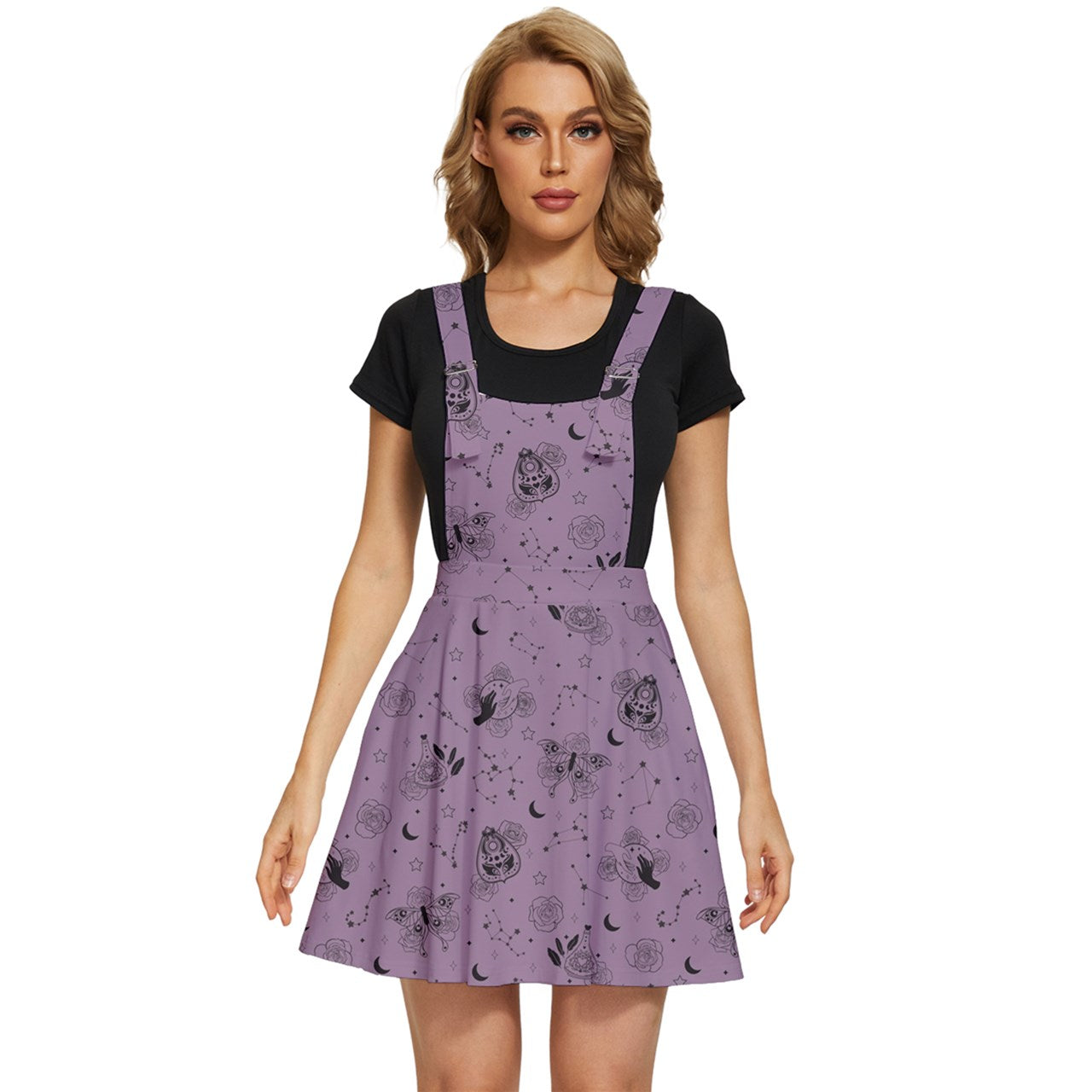 Lovely Oracle Purple Apron Dress