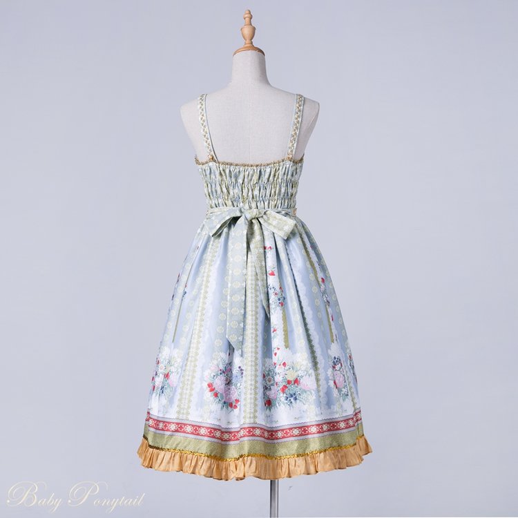 Rococo Bouquet Jumperskirt in Light Blue - Lolita Collective