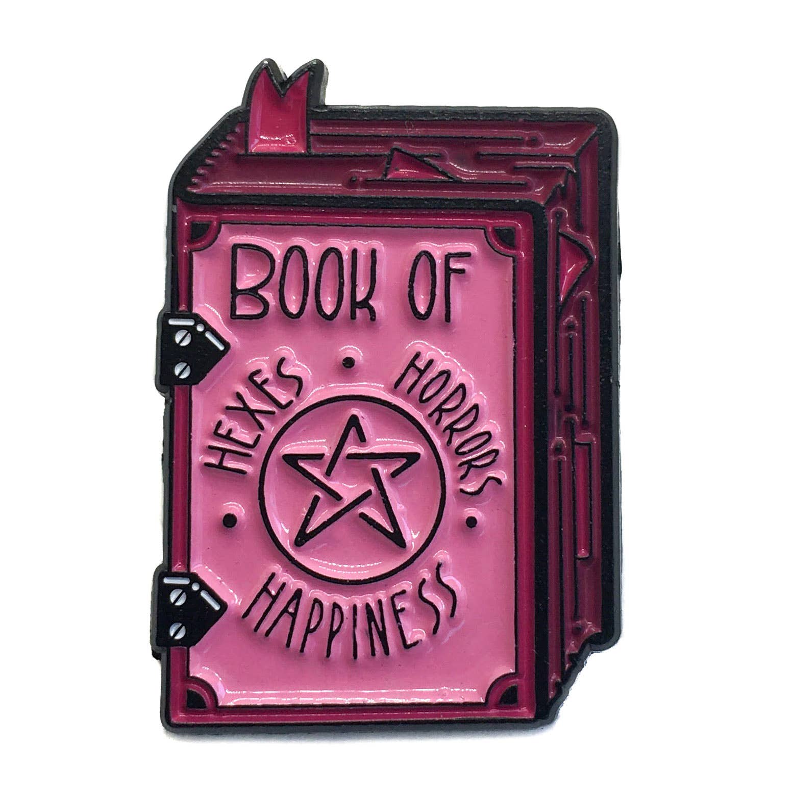 "Book of Hexes, Horrors, and Happiness" Grimoire Enamel Pin - Lolita Collective