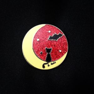 Cat in the Moon Pin (2 Colors) - Lolita Collective