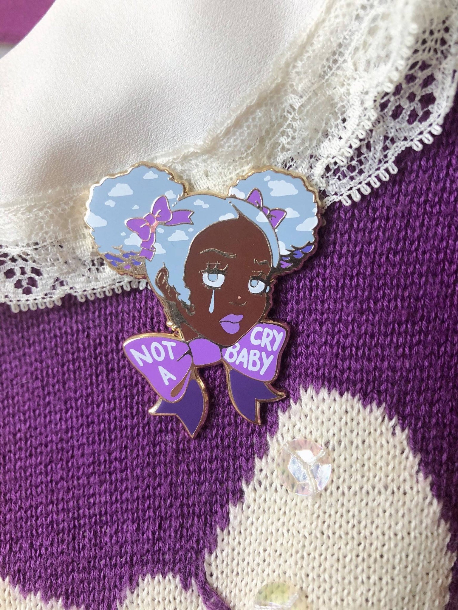 Not A Cry Baby enamel pin - Lolita Collective