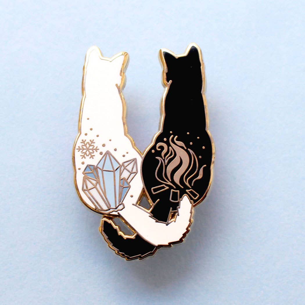 Fire and Ice Cats Enamel Pin - Lolita Collective
