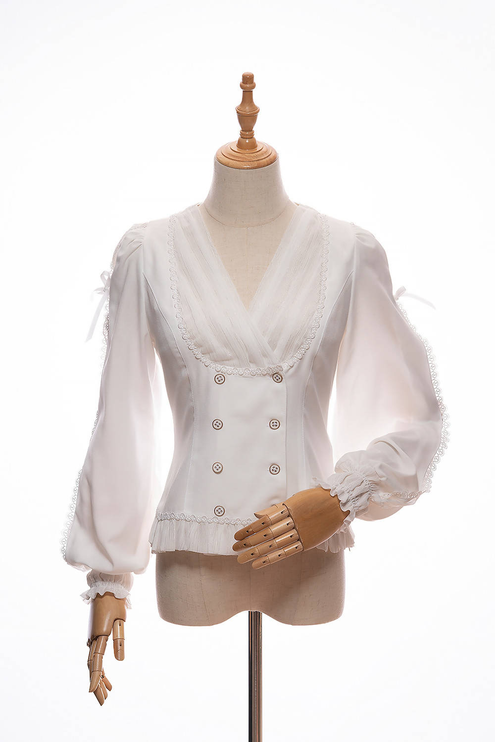 Another Story of Salome - Blouse 1 - V neck bishop sleeves blouse - Lolita Collective
