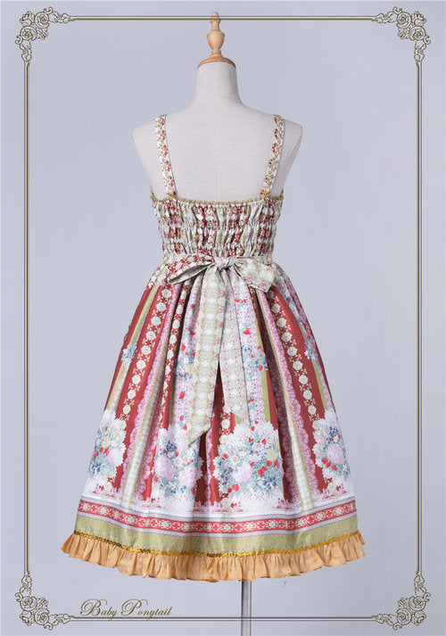 Rococo Bouquet Jumperskirt in Red - Lolita Collective