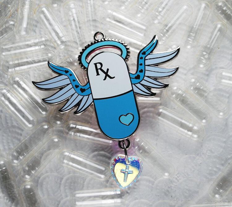 Pick Me Up Pill Pin in Light Blue - Lolita Collective