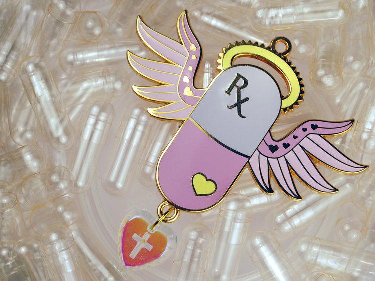 Pick Me Up Pill Pin in Pink - Lolita Collective