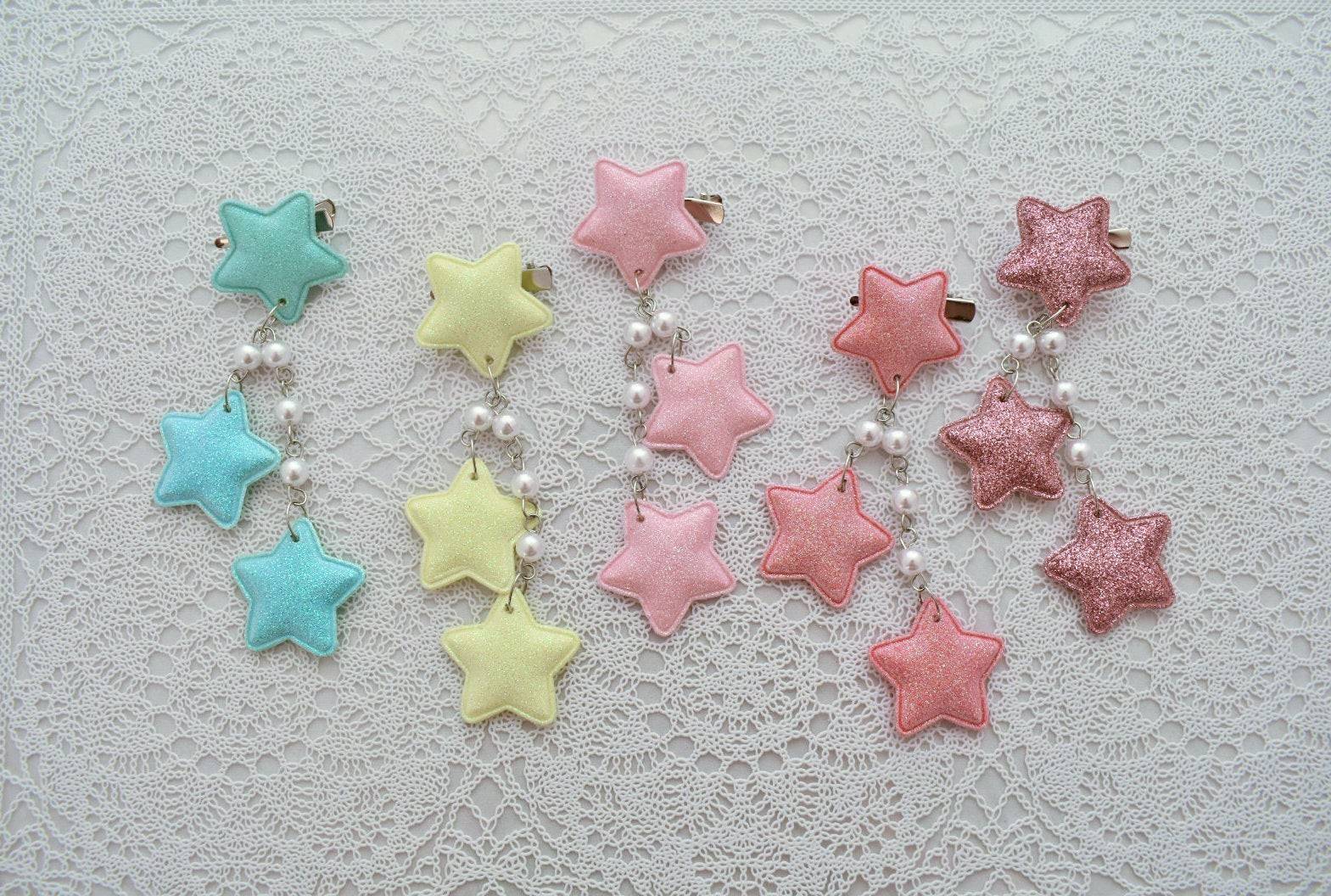 2-Way Pastel Star Clips (5 Colors) – Lolita Collective