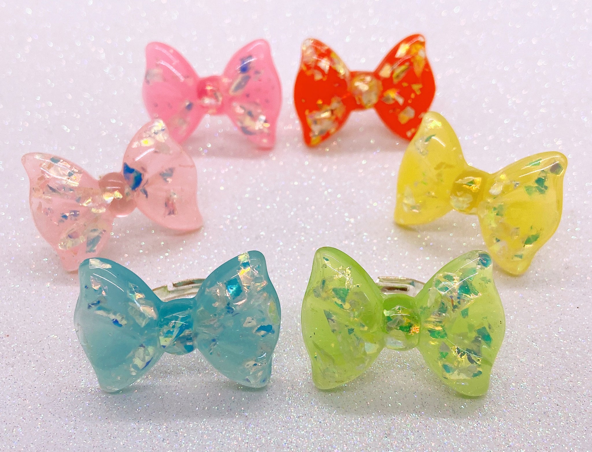 Glittering Bow Ring (6 Colors)