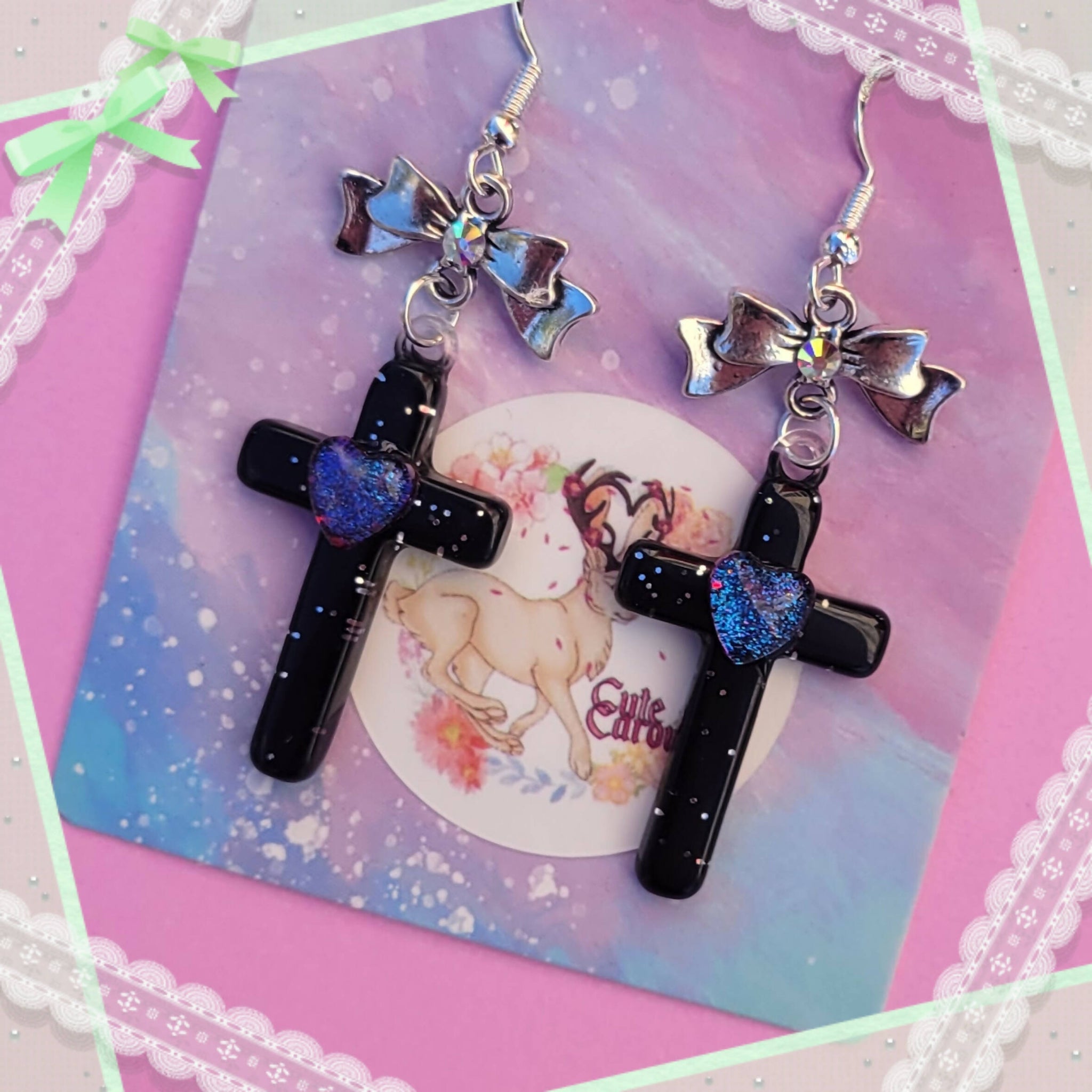 Kawaii Cross Earrings