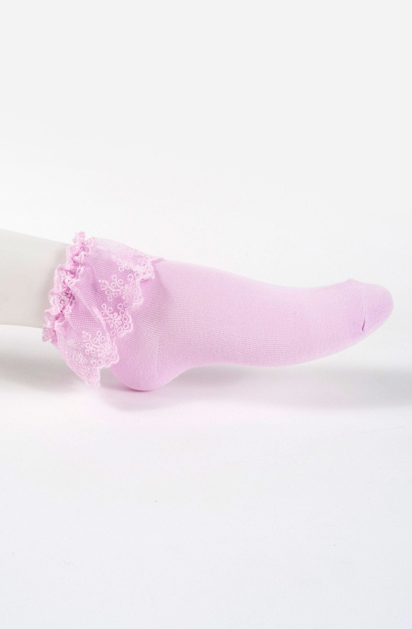 Ankle Socks with Lace in Lilac - Lolita Collective