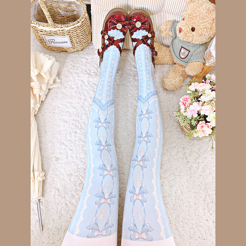 Star and Moon Curtain Tights