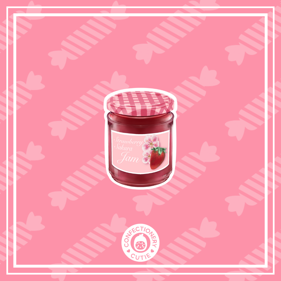 Strawberry Sakura Jam Sticker