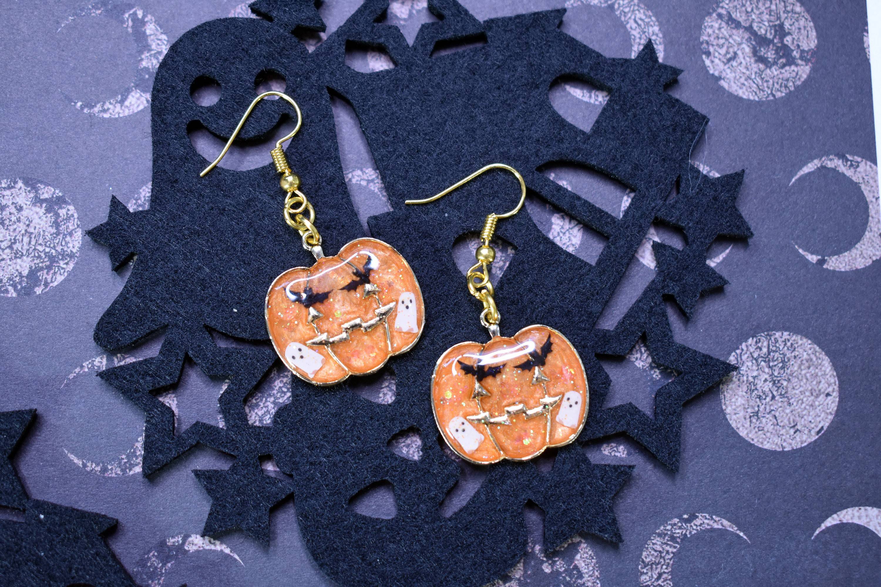 Ghost Party Pumpkin Earrings - Lolita Collective