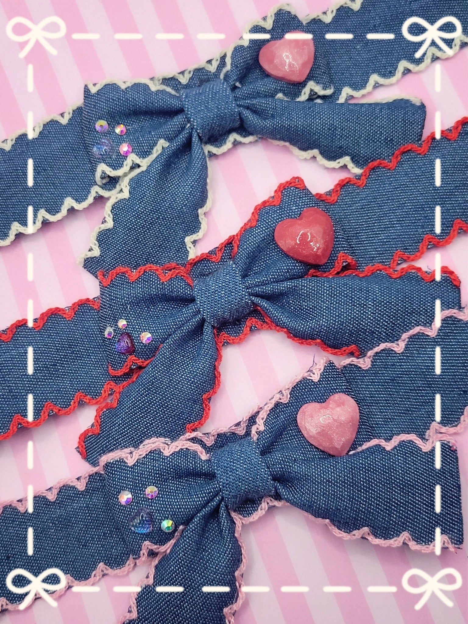 Jean Bow Heart Choker - Made-to-order