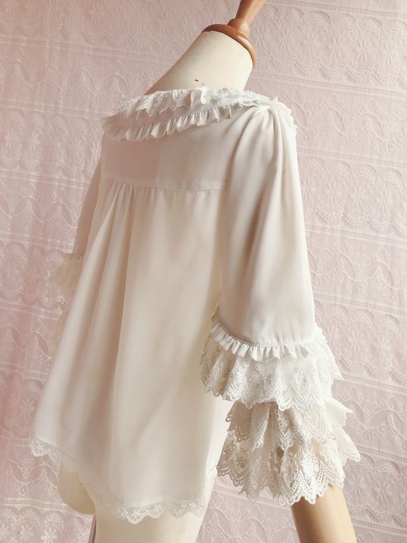 Loose Chiffon Long Sleeve Blouse (3 Colors, Multiple Sizes) - Lolita Collective