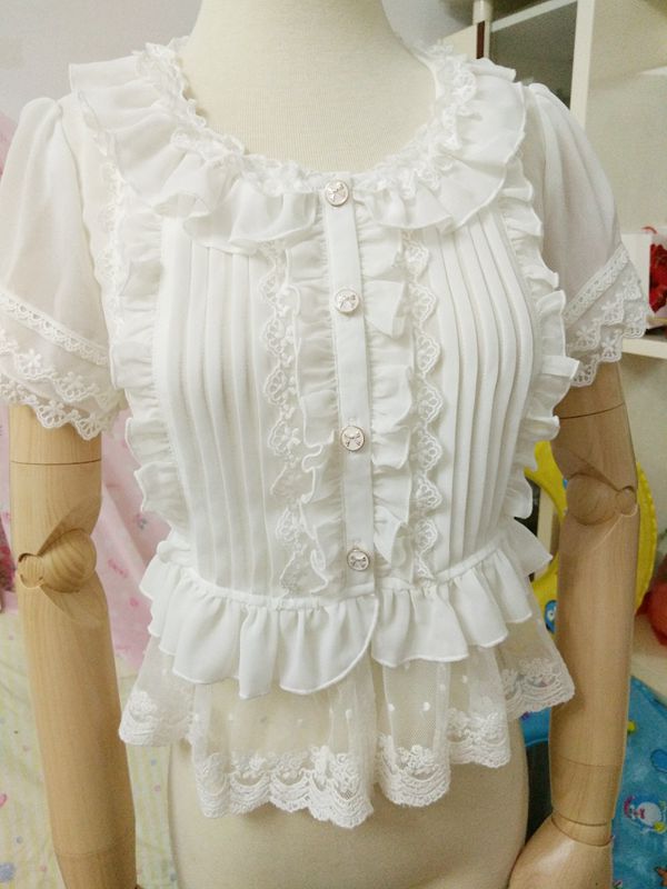 Ruffled Cropped Blouse - Lolita Collective