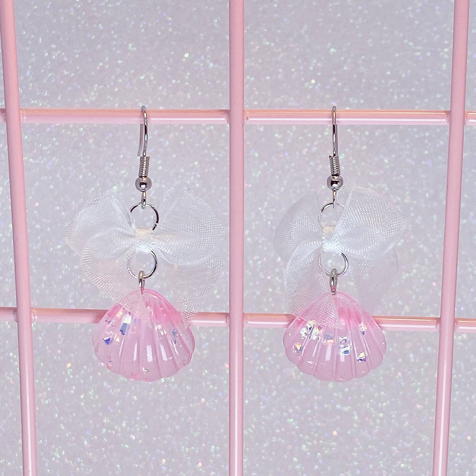 Sparkly Seashell Earrings (5 Colors) - Lolita Collective