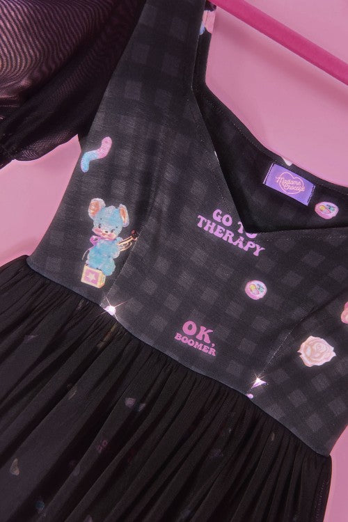 Cheezy Friends チュール ドレス ブラック – Lolita Collective