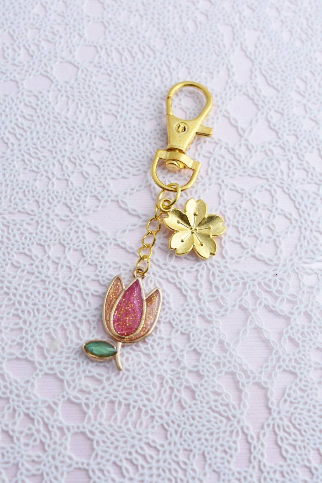 Butterfly Dream Spring Tulip Keychain - Lolita Collective