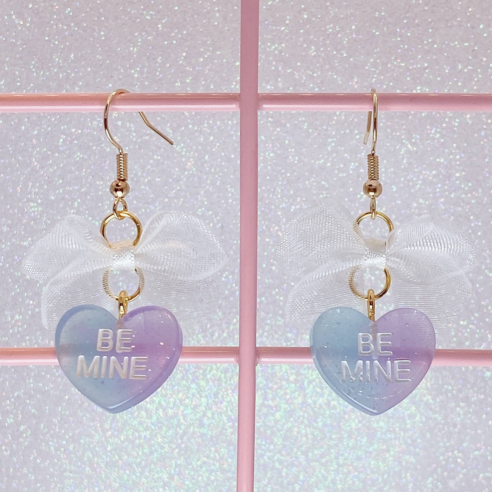 Two Tone Candy Heart Earrings (5 Colors) - Lolita Collective