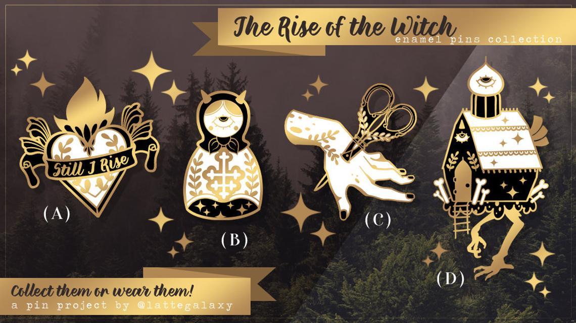 The Rise of the Witch - Wooden Doll Pin - Lolita Collective