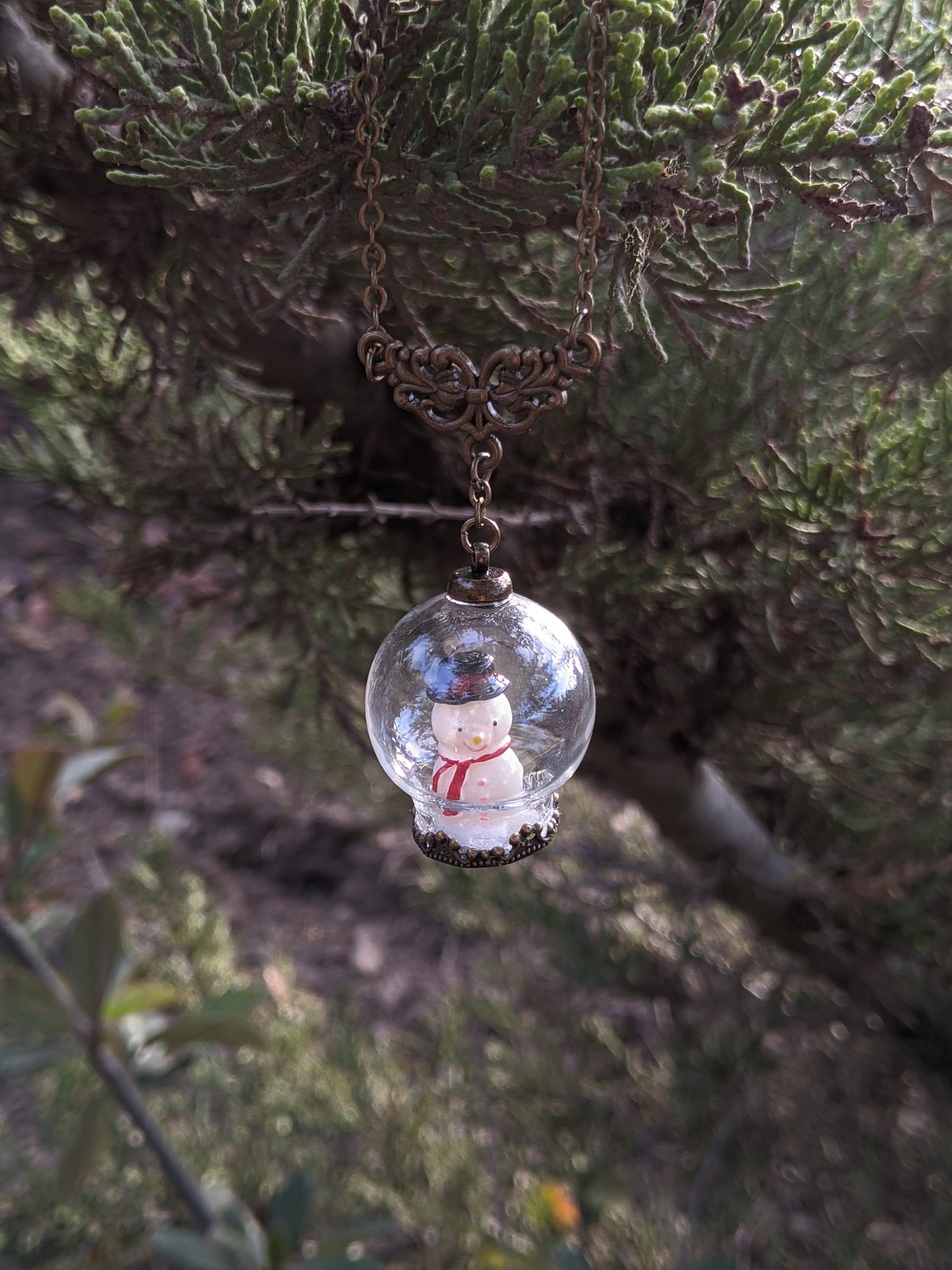Snowman Globe Terrarium Necklace- 2 styles - Lolita Collective