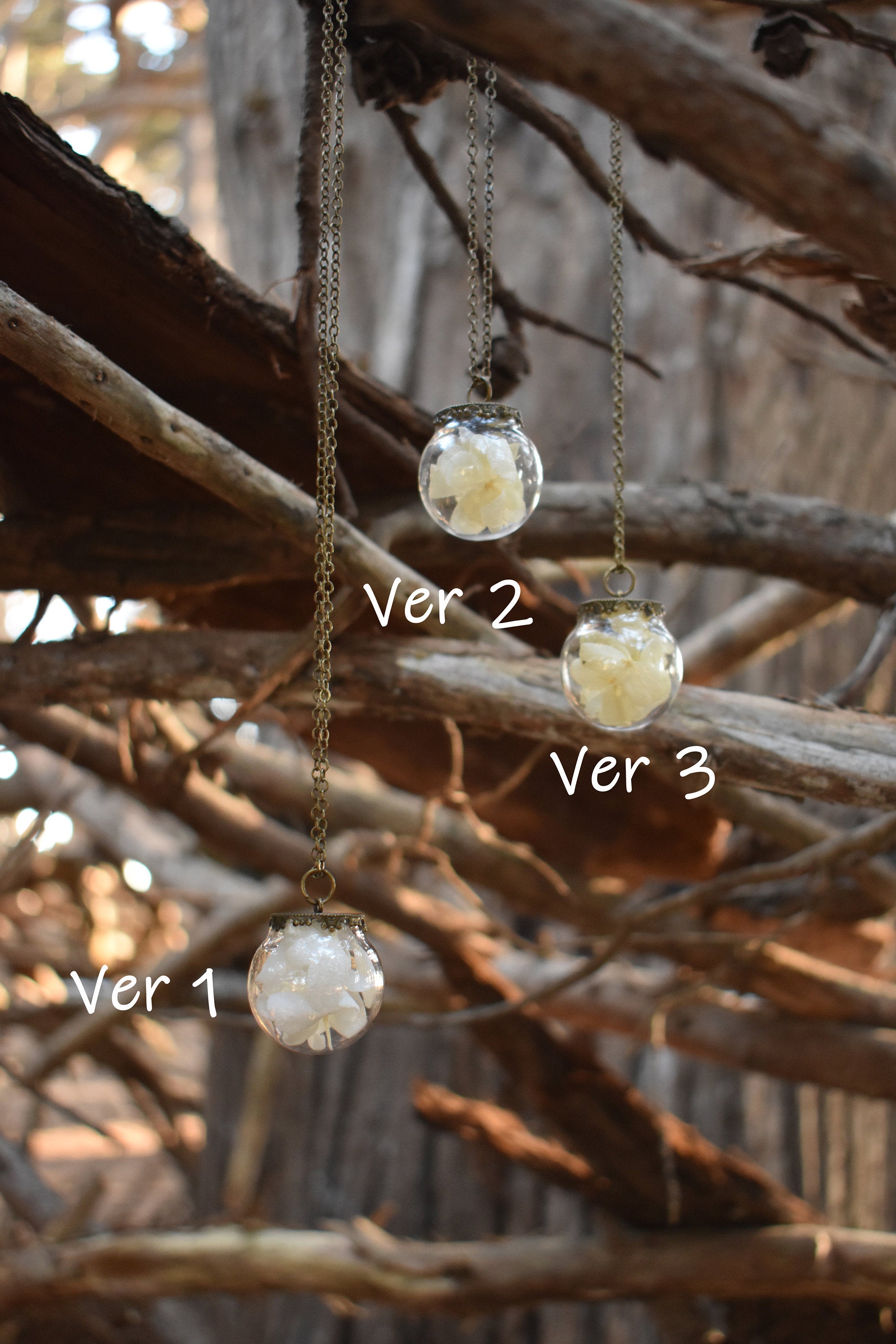 Dried Flower Petal Globe Necklace- 3 styles - Lolita Collective