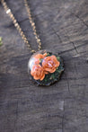 Orange Terrarium Dome Paradise Rose Necklace - Lolita Collective