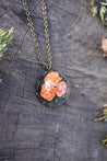 Orange Terrarium Dome Paradise Rose Necklace - Lolita Collective