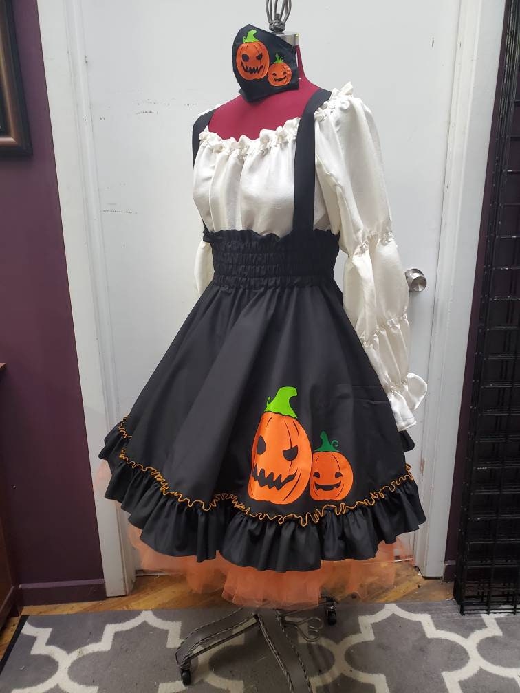 Pumpkin Dress High Waisted Jumper Skirt
