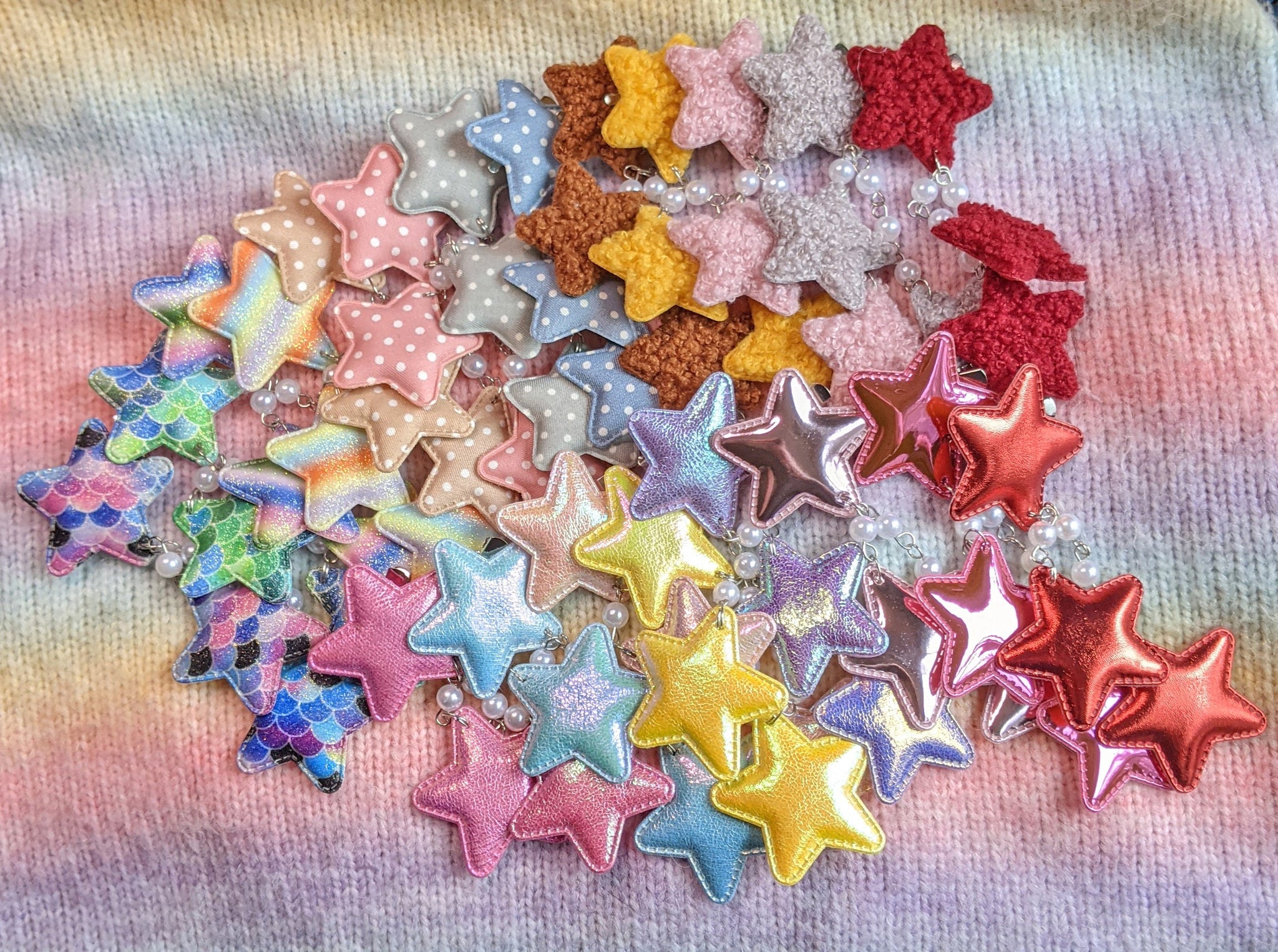 2-Way Large Holo Metallic Star Clips- Choose your color