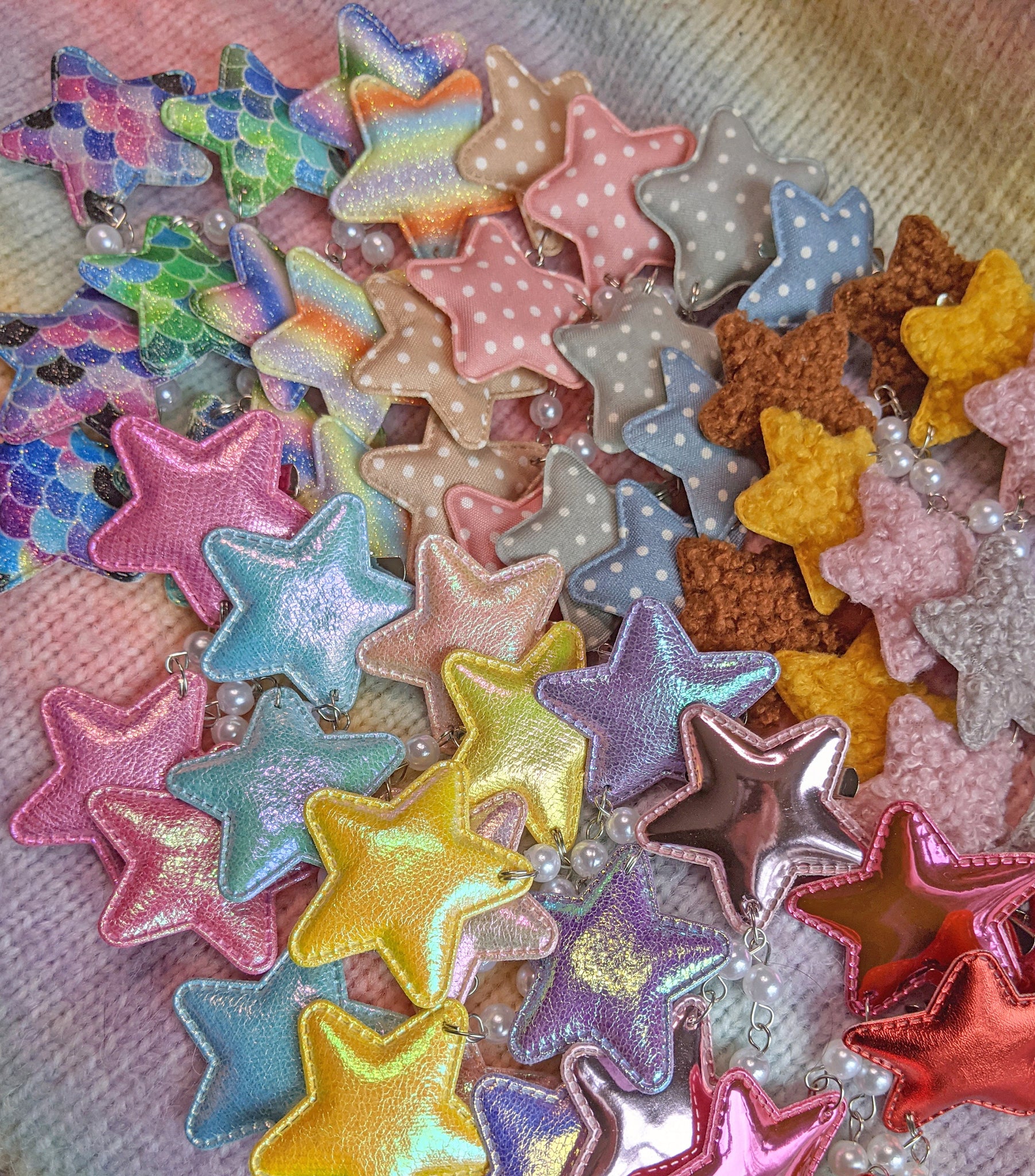 2-Way Large Holo Metallic Star Clips- Choose your color