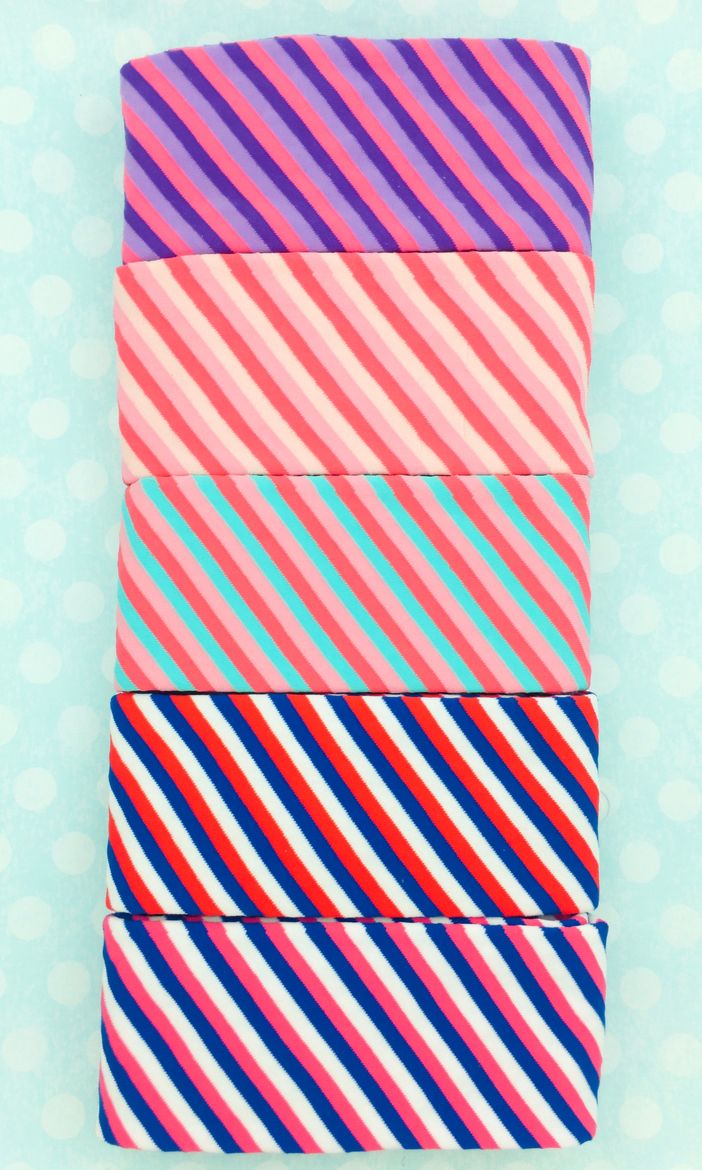 Diagonal Stripe Over the Knee Socks (5 Colors) - Lolita Collective