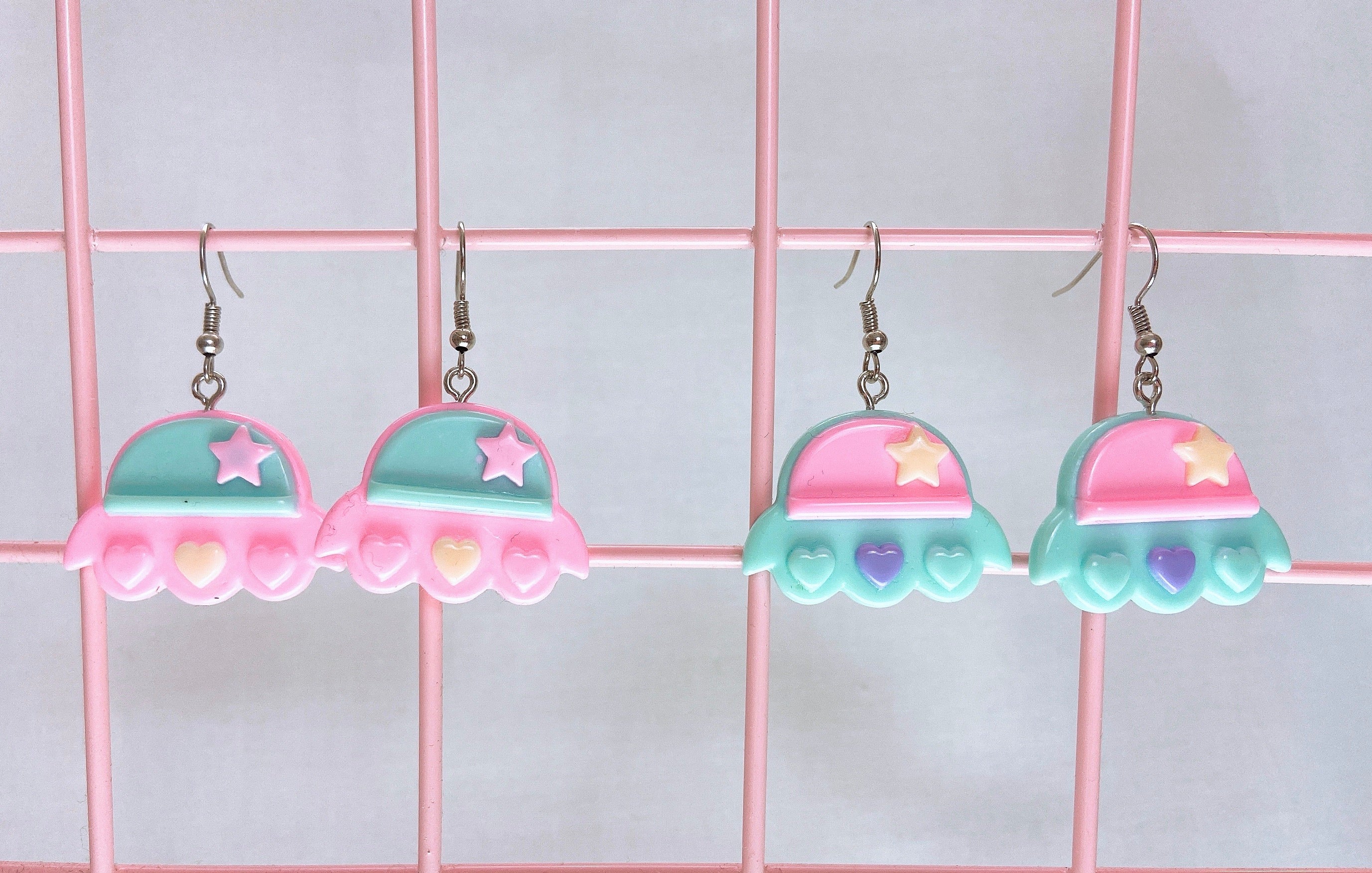 Pastel Spaceship Earrings (2 Colors) - Lolita Collective