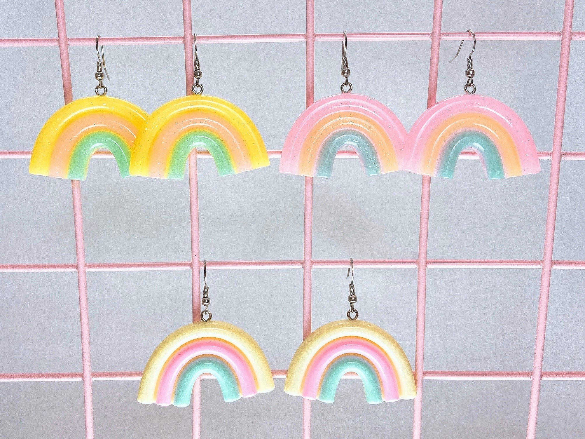 Pastel Rainbow Arc Earrings (3 Colors) - Lolita Collective