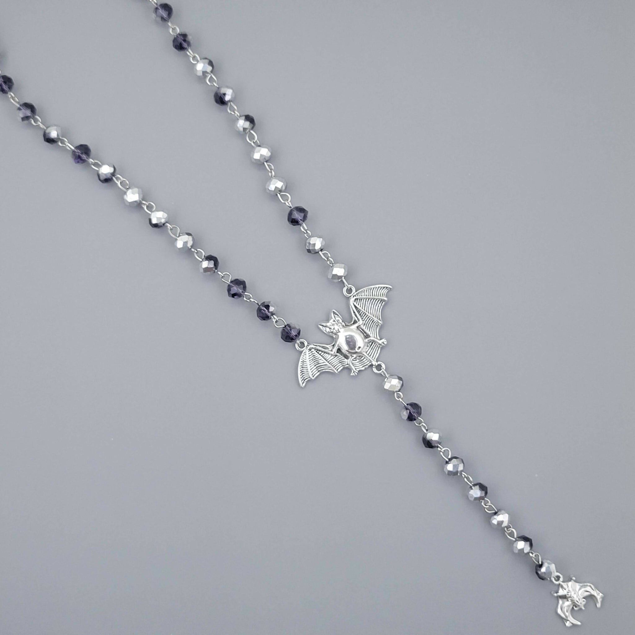 Silver Bat Rosary