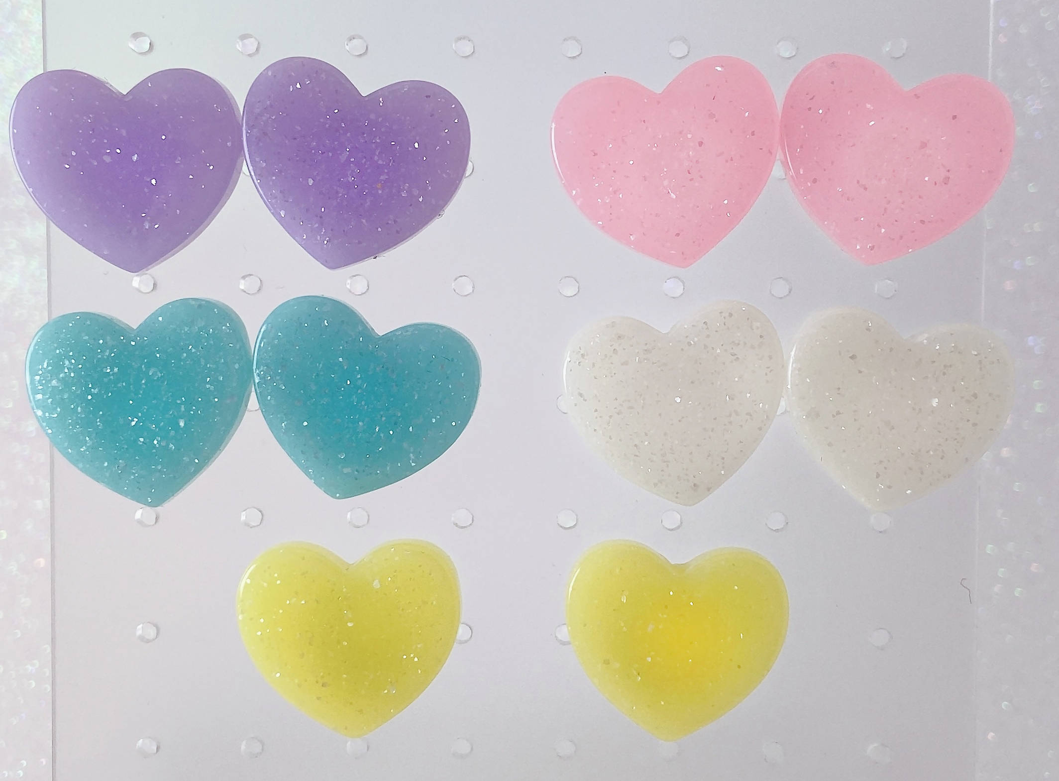Glitter Heart Earrings (5 Colors) - Lolita Collective