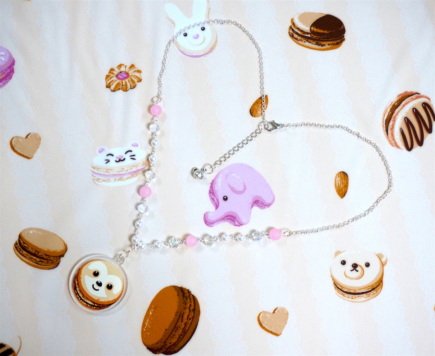 Sloth or Cat Lovely Macaron Necklace (2 Colors) - Lolita Collective
