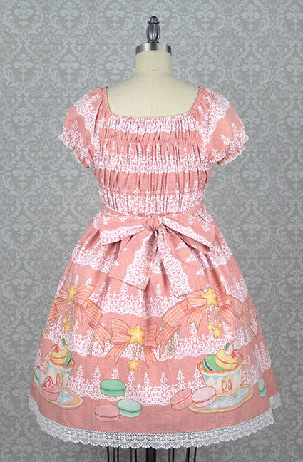 Macaron and Tea Onepiece Dress in Pink - Lolita Collective